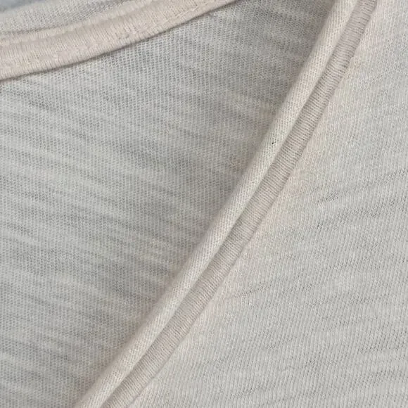 EILEEN FISHER Top M Slub Organic Cotton Jersey V-Neck Short Sleeve Light Pink - Picture 6 of 11